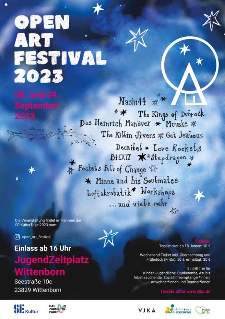 Plakat vom Festival Open Art Festival 2023 in Wittenborn