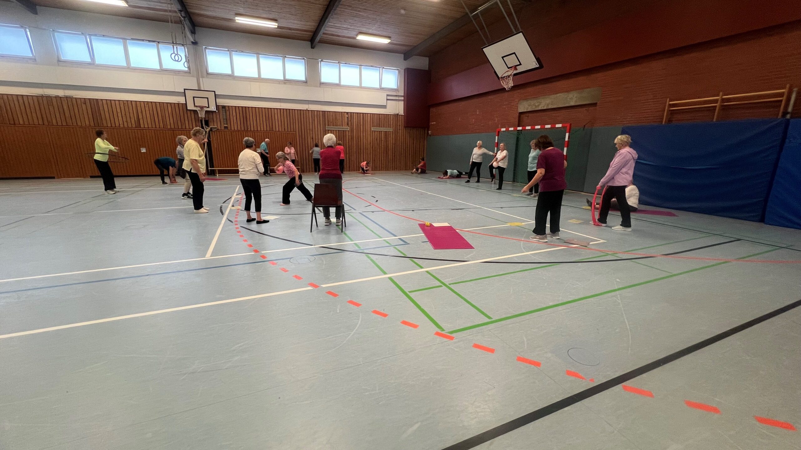Wir unterstützen den Seniorensport! Auf diesem Bild können Sie die Senioren beim Sport machen sehen.
